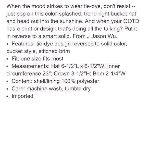 Jason Wu reversible tie dye bucket hat - Picture 5 of 5